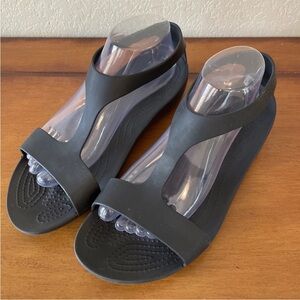 Crocs Serena Black Slingback Open Toe Sandals Womens size 10